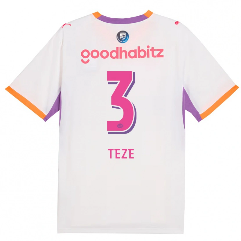Danxen Donna Maglia Jordan Teze #3 Bianco Viola Arancione Kit Gara Away 2026/27 Maglietta