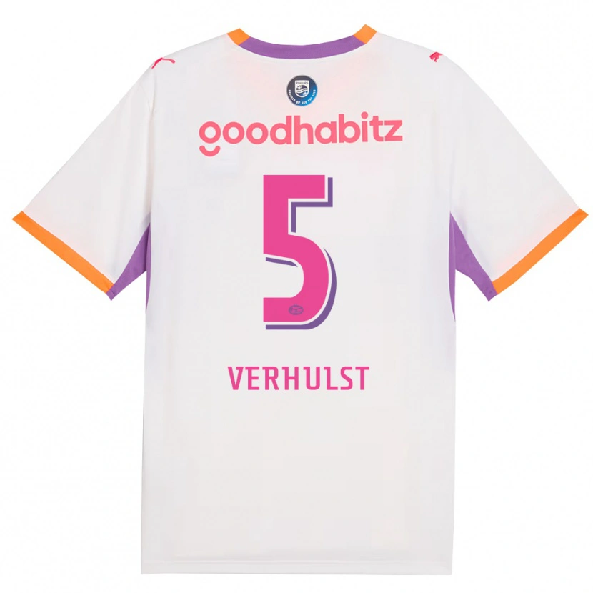 Danxen Donna Maglia Gino Verhulst #5 Bianco Viola Arancione Kit Gara Away 2026/27 Maglietta
