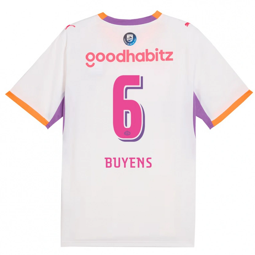 Danxen Donna Maglia Mathieu Buyens #6 Bianco Viola Arancione Kit Gara Away 2026/27 Maglietta