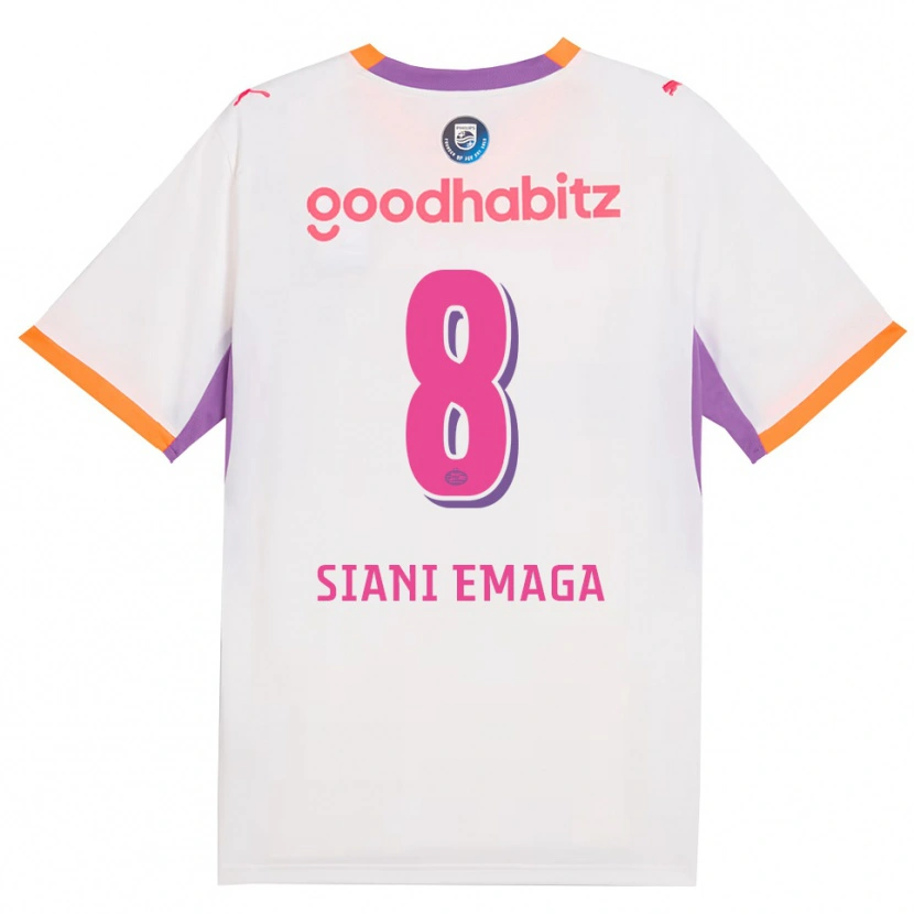 Danxen Donna Maglia Ezechiel Siani Emaga #8 Bianco Viola Arancione Kit Gara Away 2026/27 Maglietta