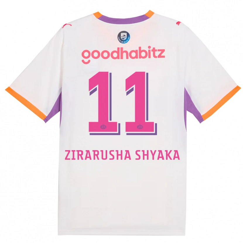 Danxen Donna Maglia David Zirarusha Shyaka #11 Bianco Viola Arancione Kit Gara Away 2026/27 Maglietta