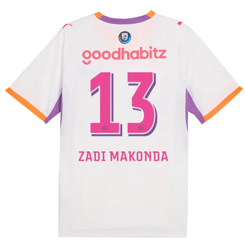 Danxen Donna Maglia David Zadi Makonda #13 Bianco Viola Arancione Kit Gara Away 2026/27 Maglietta