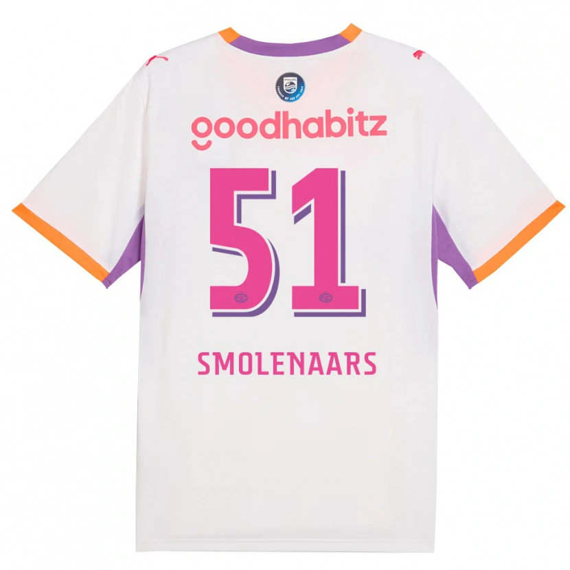 Danxen Donna Maglia Tijn Smolenaars #51 Bianco Viola Arancione Kit Gara Away 2026/27 Maglietta