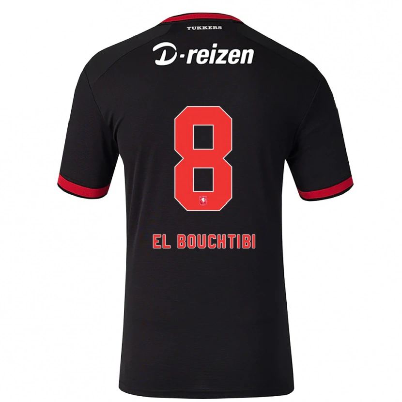 Danxen Donna Maglia Ilias El Bouchtibi #8 Rosso Bianco Nero Kit Gara Away 2026/27 Maglietta