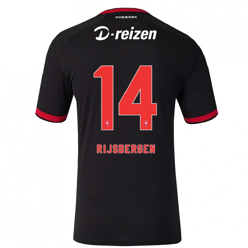 Danxen Donna Maglia Liz Rijsbergen #14 Rosso Bianco Nero Kit Gara Away 2026/27 Maglietta