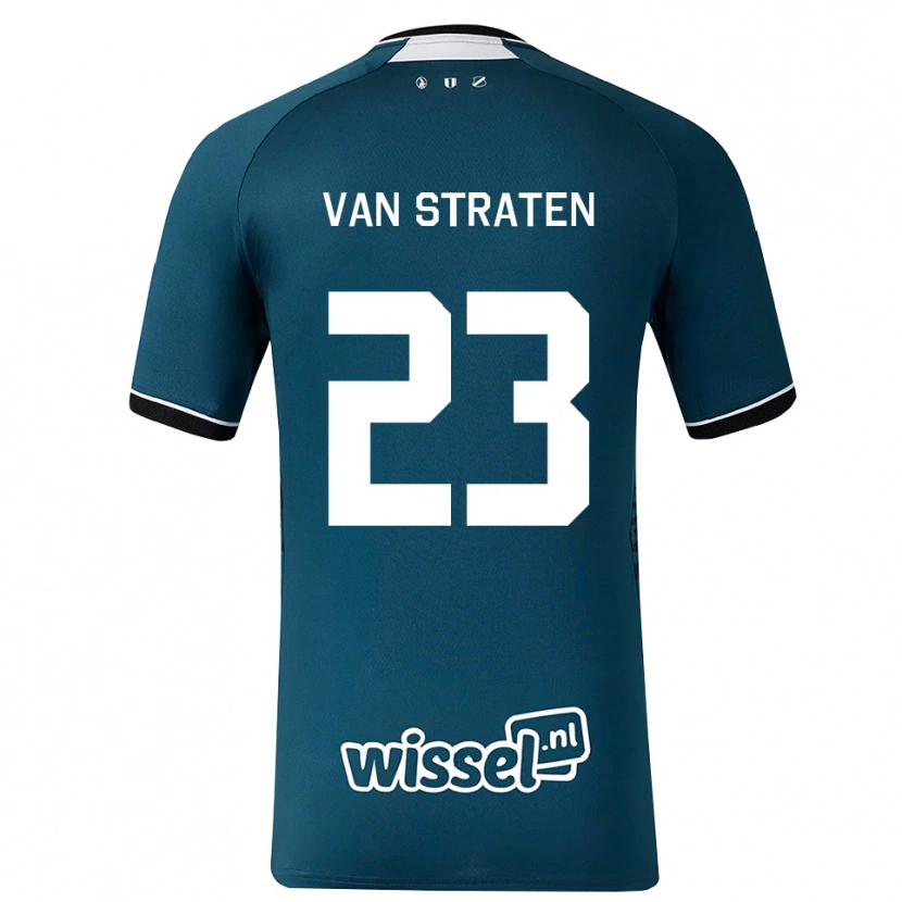 Danxen Donna Maglia Dieke Van Straten #23 Grigioardesiascuro Bianco Kit Gara Away 2026/27 Maglietta
