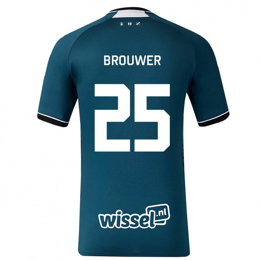 Danxen Donna Maglia Michael Brouwer #25 Grigioardesiascuro Bianco Kit Gara Away 2026/27 Maglietta