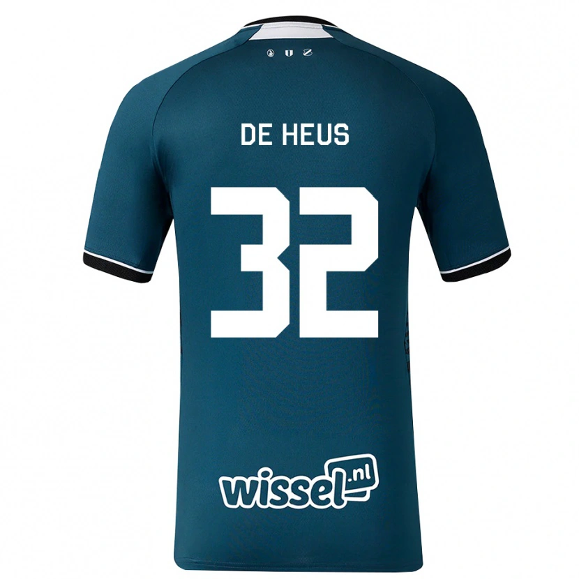 Danxen Donna Maglia Loïs De Heus #32 Grigioardesiascuro Bianco Kit Gara Away 2026/27 Maglietta
