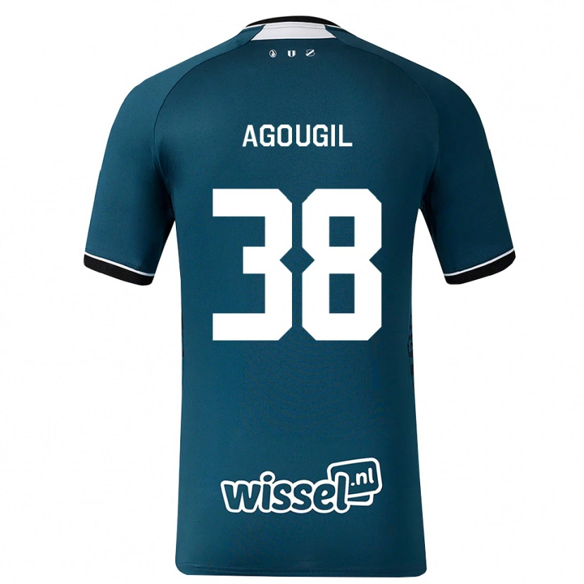 Danxen Donna Maglia Oualid Agougil #38 Grigioardesiascuro Bianco Kit Gara Away 2026/27 Maglietta
