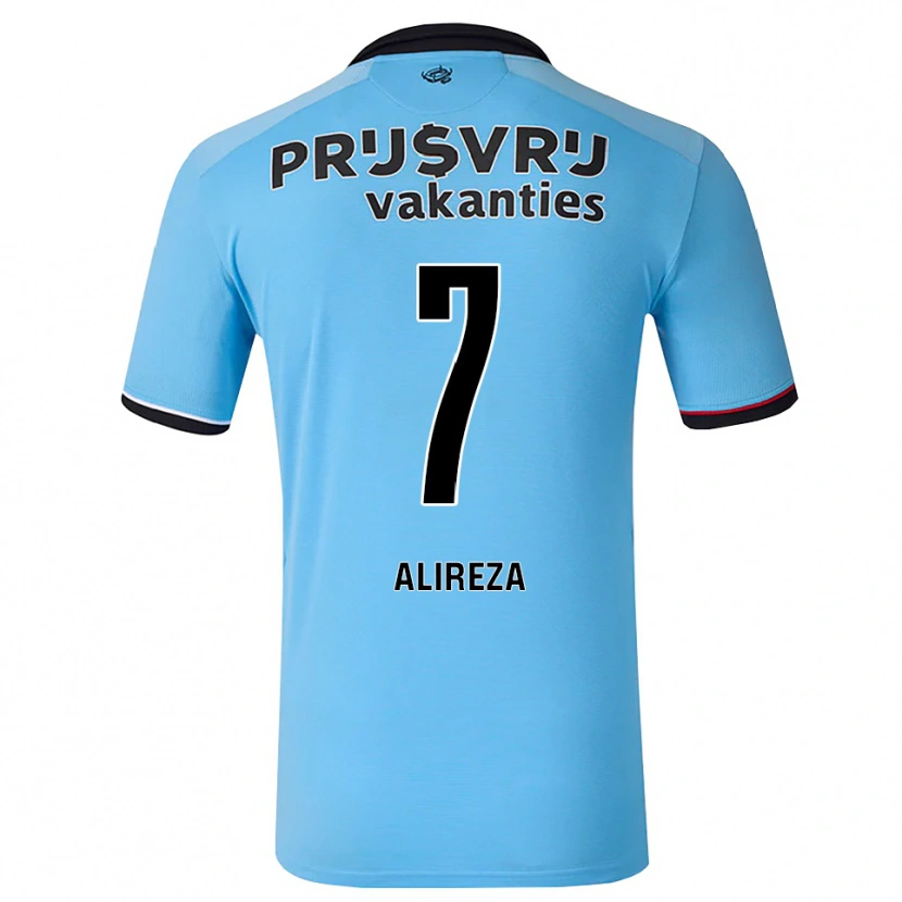 Danxen Donna Maglia Alireza Jahanbakhsh #7 Blu Cielo Profondo Nero Rosso Kit Gara Away 2026/27 Maglietta