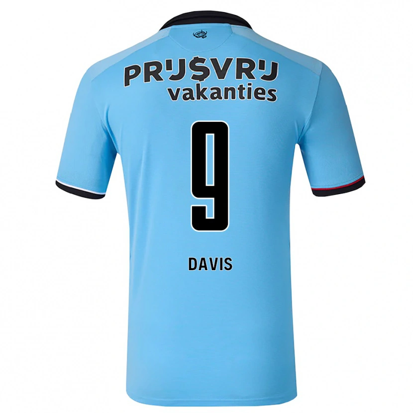 Danxen Donna Maglia Kevin Davis #9 Blu Cielo Profondo Nero Rosso Kit Gara Away 2026/27 Maglietta