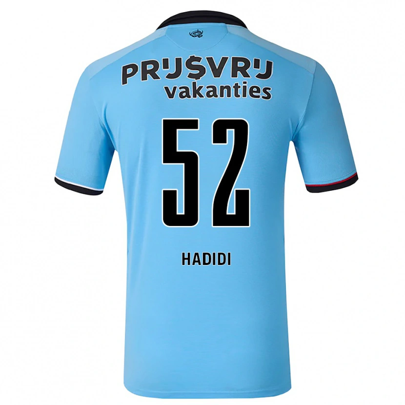 Danxen Donna Maglia Ilian Hadidi #52 Blu Cielo Profondo Nero Rosso Kit Gara Away 2026/27 Maglietta