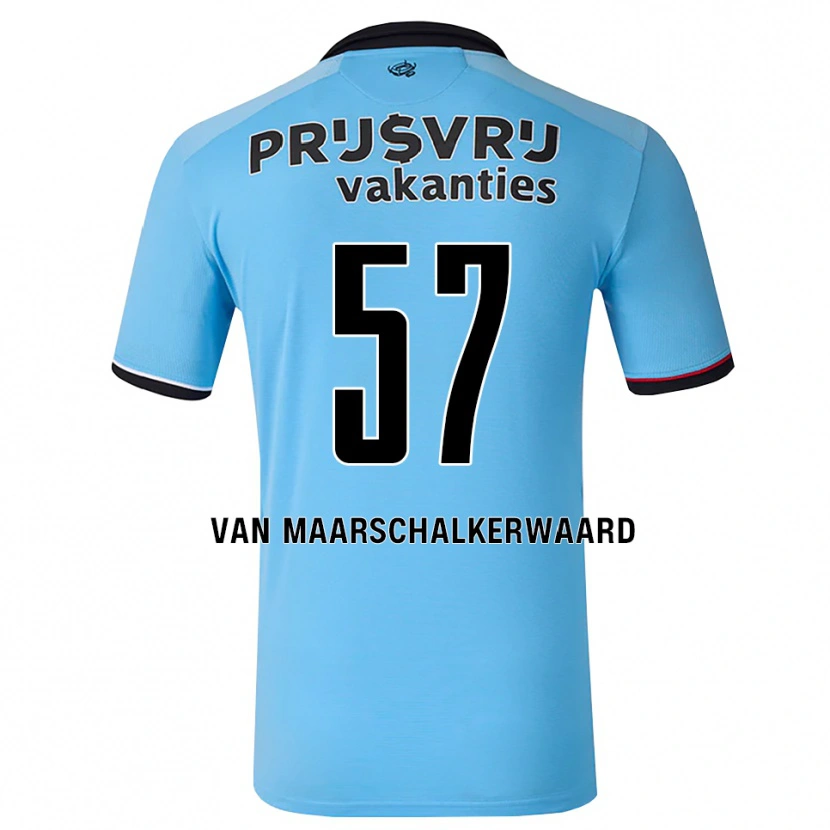 Danxen Donna Maglia Pieter Van Maarschalkerwaard #57 Blu Cielo Profondo Nero Rosso Kit Gara Away 2026/27 Maglietta