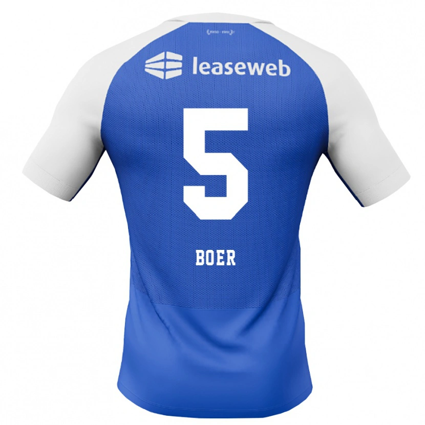 Danxen Donna Maglia Lars Boer #5 Blu Dodger Rosso Bianco Kit Gara Away 2026/27 Maglietta
