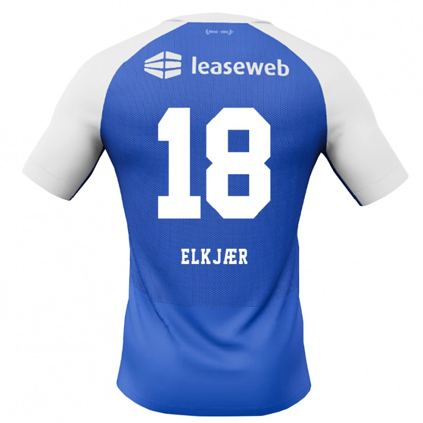 Danxen Donna Maglia Frej Elkjær #18 Blu Dodger Rosso Bianco Kit Gara Away 2026/27 Maglietta