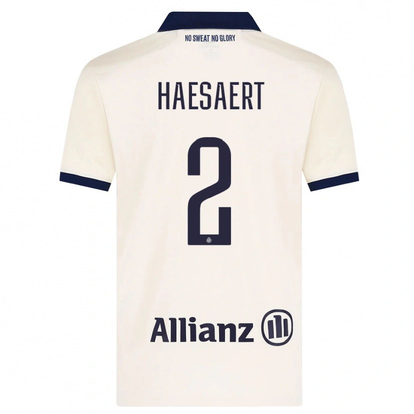 Danxen Donna Maglia Mateo Haesaert #2 Beige Nero Kit Gara Away 2026/27 Maglietta