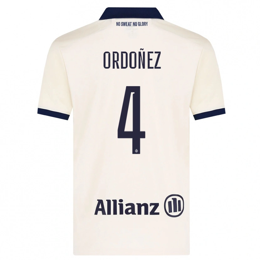 Danxen Donna Maglia Joel Ordóñez #4 Beige Nero Kit Gara Away 2026/27 Maglietta