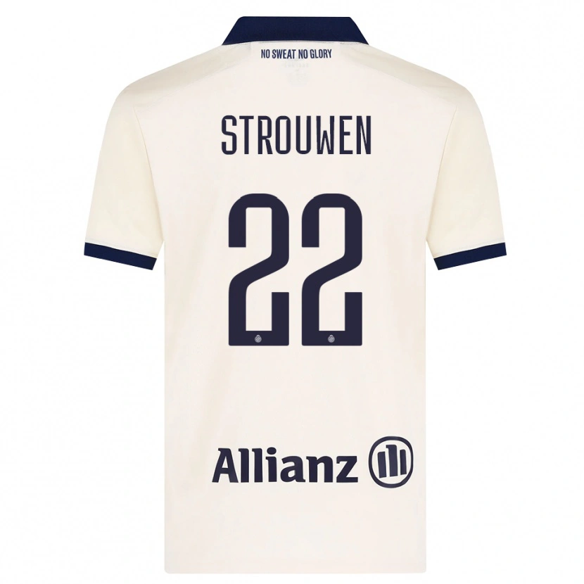 Danxen Donna Maglia Léni Strouwen #22 Beige Nero Kit Gara Away 2026/27 Maglietta