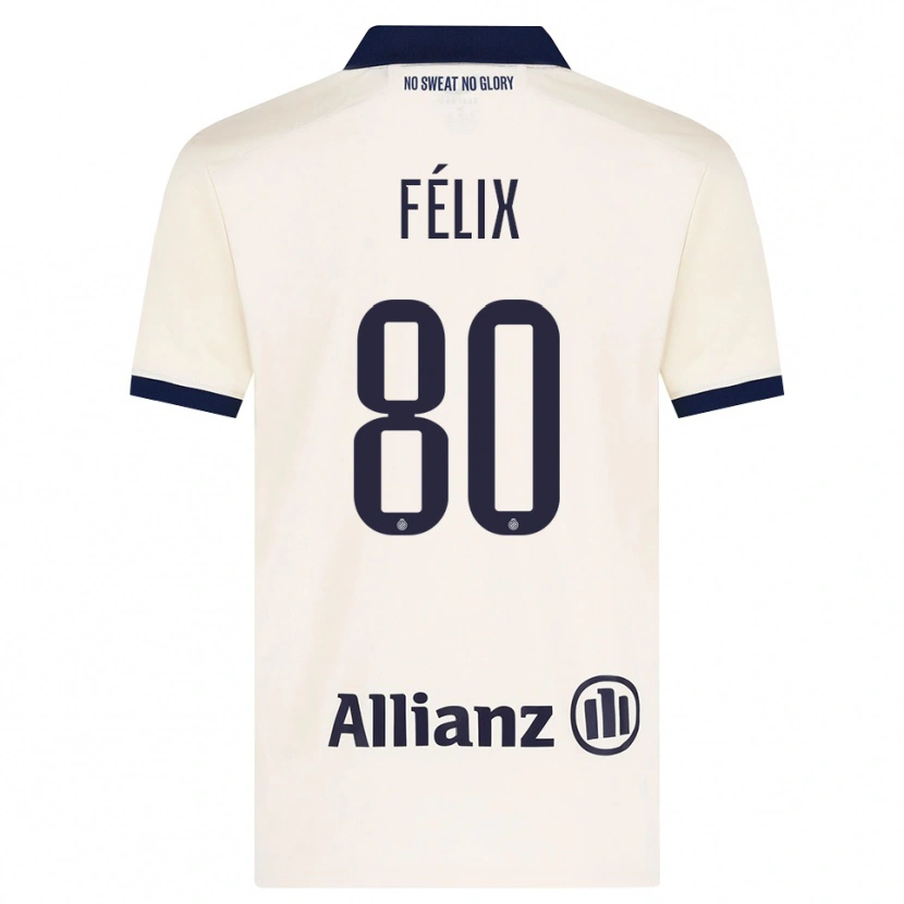 Danxen Donna Maglia Félix Lemaréchal #80 Beige Nero Kit Gara Away 2026/27 Maglietta