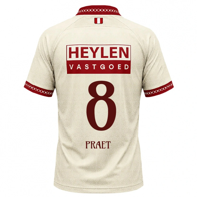 Danxen Donna Maglia Dennis Praet #8 Beige Rosso Kit Gara Away 2026/27 Maglietta