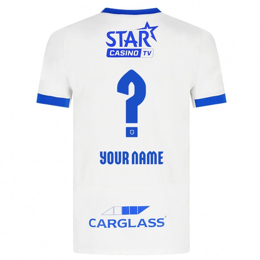 Danxen Donna Maglia Il Tuo Nome #0 Bianco Blu Kit Gara Away 2026/27 Maglietta