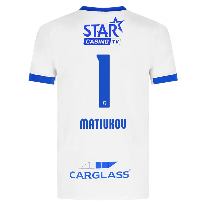 Danxen Donna Maglia Platon Matiukov #1 Bianco Blu Kit Gara Away 2026/27 Maglietta