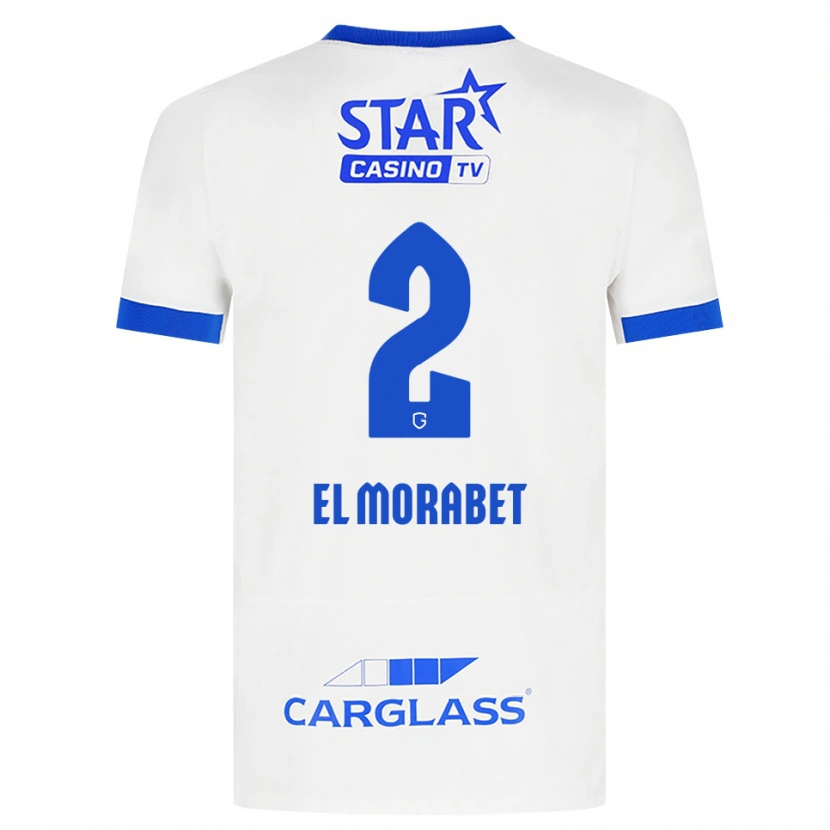 Danxen Donna Maglia Sami El Morabet #2 Bianco Blu Kit Gara Away 2026/27 Maglietta