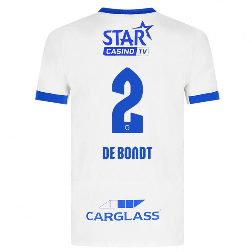 Danxen Donna Maglia Marith De Bondt #2 Bianco Blu Kit Gara Away 2026/27 Maglietta