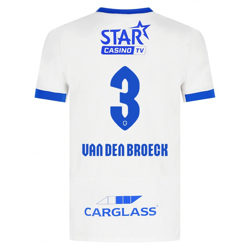 Danxen Donna Maglia Kobe Van Den Broeck #3 Bianco Blu Kit Gara Away 2026/27 Maglietta