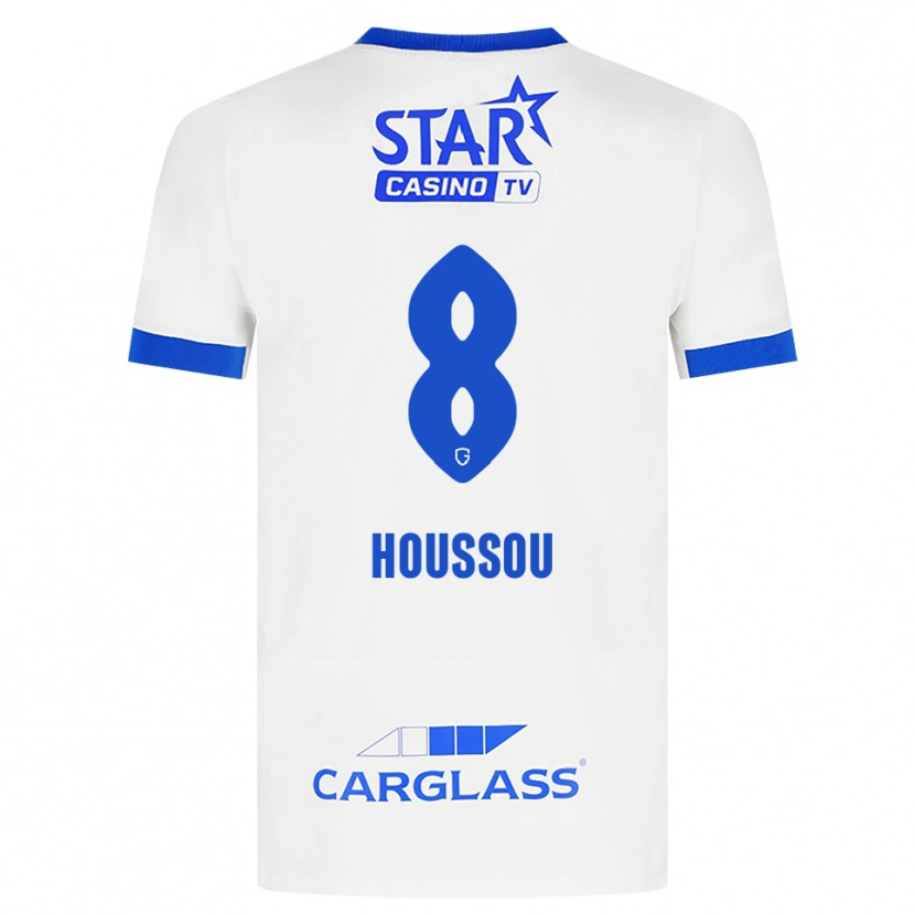 Danxen Donna Maglia Josué Houssou #8 Bianco Blu Kit Gara Away 2026/27 Maglietta