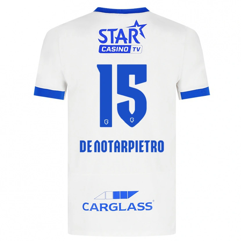 Danxen Donna Maglia Matteo De Notarpietro #15 Bianco Blu Kit Gara Away 2026/27 Maglietta