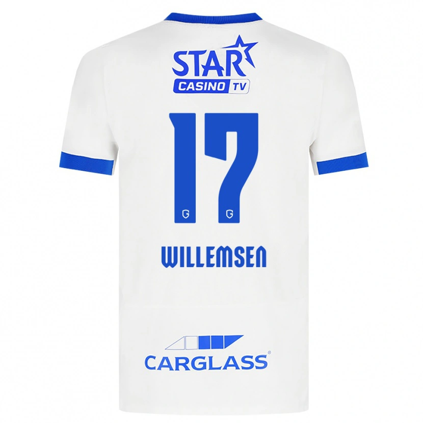 Danxen Donna Maglia Wout Willemsen #17 Bianco Blu Kit Gara Away 2026/27 Maglietta