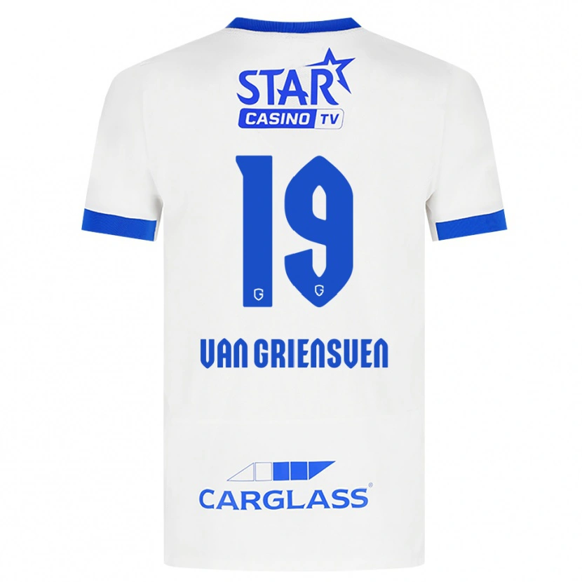 Danxen Donna Maglia Evy Van Griensven #19 Bianco Blu Kit Gara Away 2026/27 Maglietta