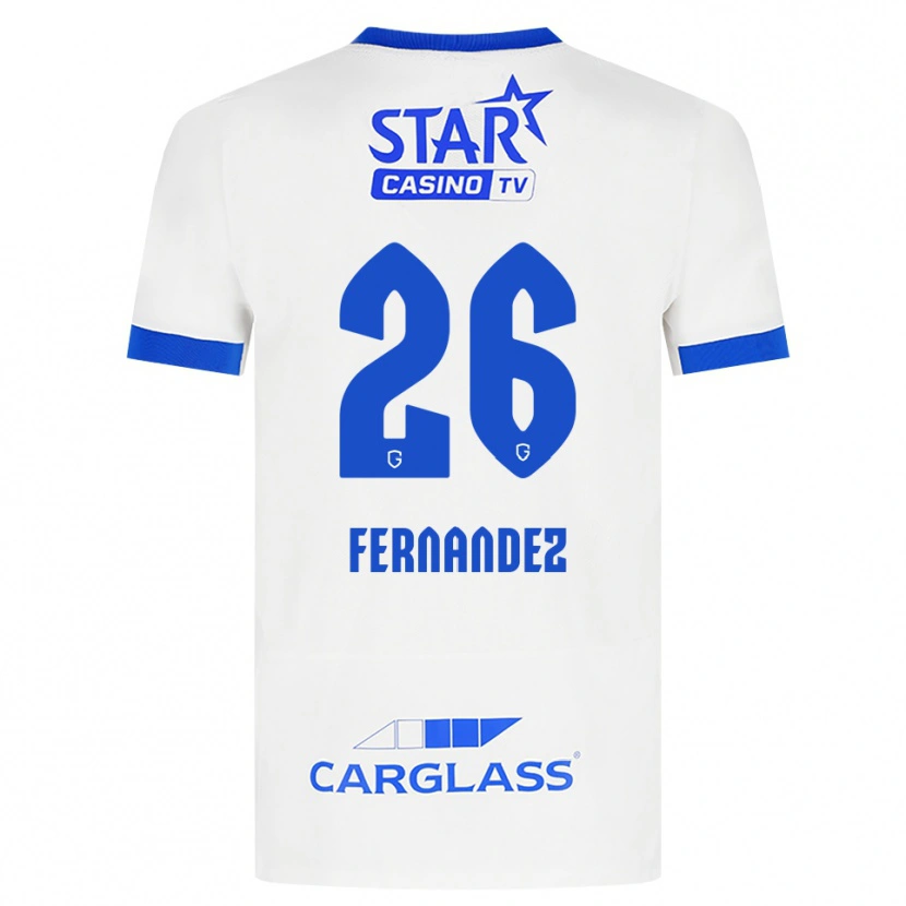 Danxen Donna Maglia Elias Gonzalez Fernandez #26 Bianco Blu Kit Gara Away 2026/27 Maglietta