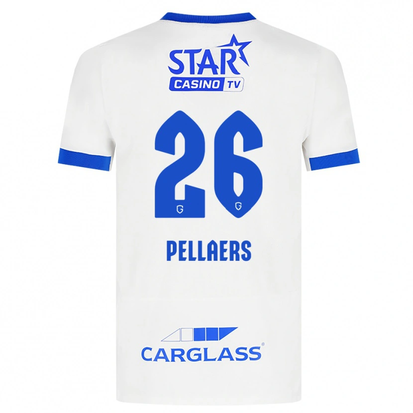 Danxen Donna Maglia Amanuel Pellaers #26 Bianco Blu Kit Gara Away 2026/27 Maglietta