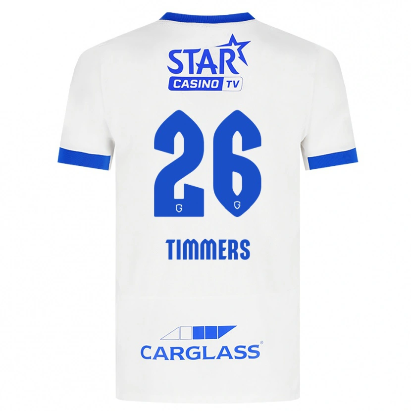 Danxen Donna Maglia Sebastiaan Timmers #26 Bianco Blu Kit Gara Away 2026/27 Maglietta