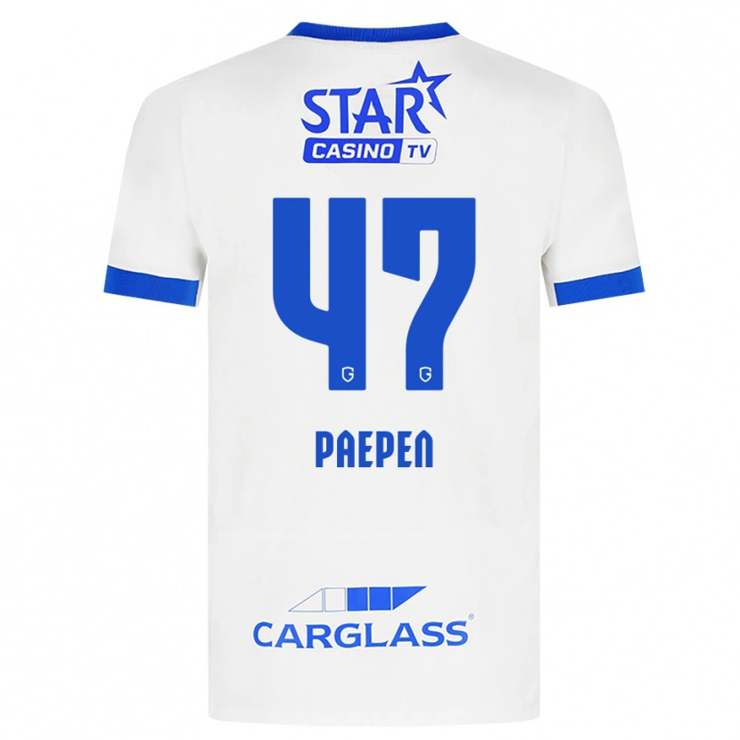 Danxen Donna Maglia Sam Paepen #47 Bianco Blu Kit Gara Away 2026/27 Maglietta