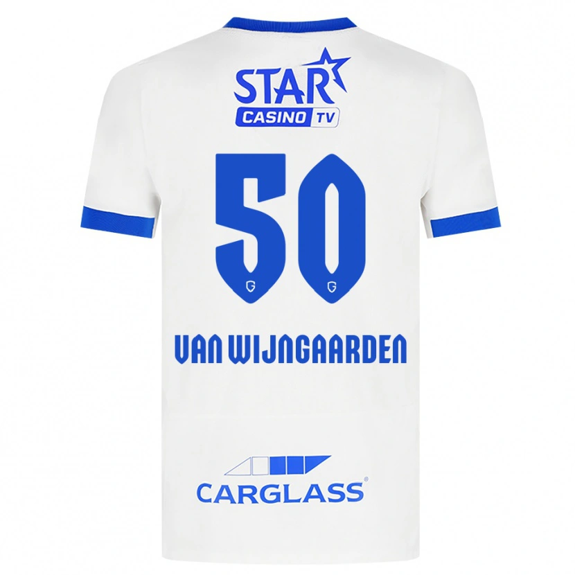 Danxen Donna Maglia Maren Van Wijngaarden #50 Bianco Blu Kit Gara Away 2026/27 Maglietta