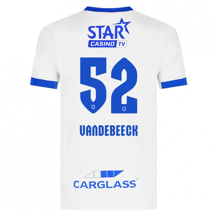 Danxen Donna Maglia Emmely Vandebeeck #52 Bianco Blu Kit Gara Away 2026/27 Maglietta