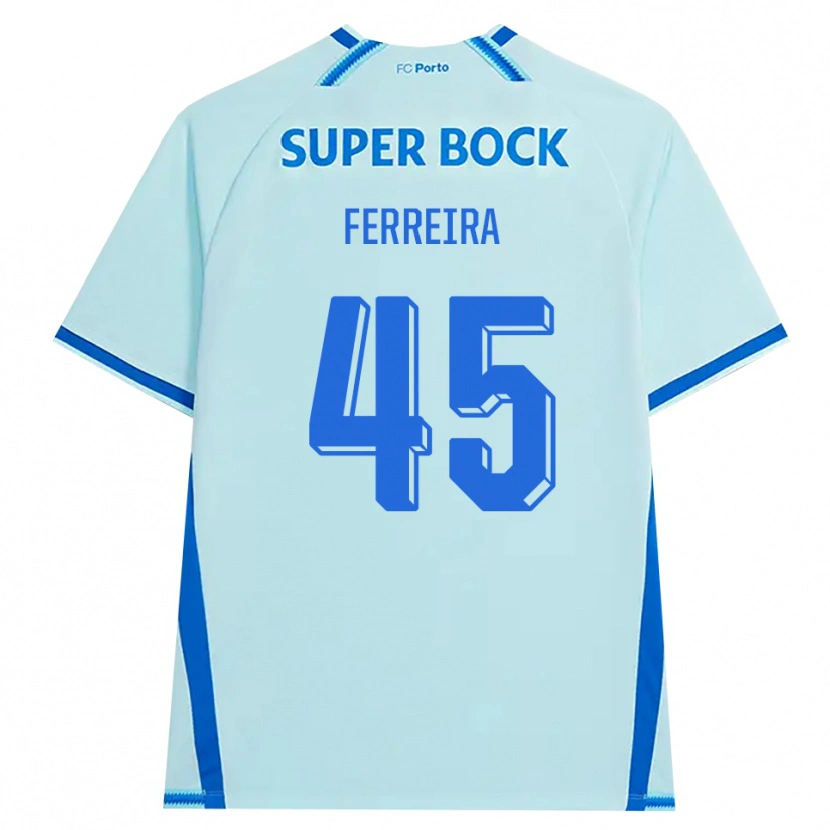 Danxen Donna Maglia Tiago Ferreira #45 Azzurro Chiaro Blu Kit Gara Third 2026/27 Maglietta