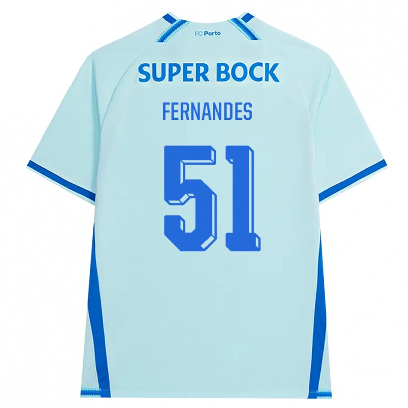 Danxen Donna Maglia Diogo Fernandes #51 Azzurro Chiaro Blu Kit Gara Third 2026/27 Maglietta