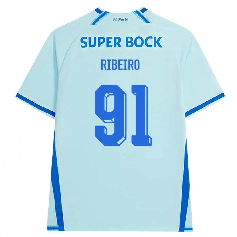 Danxen Donna Maglia Gonçalo Ribeiro #91 Azzurro Chiaro Blu Kit Gara Third 2026/27 Maglietta