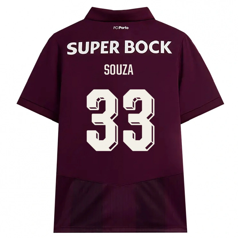 Danxen Donna Maglia João Victor De Souza Menezes #33 Borgogna Bianco Kit Gara Away 2026/27 Maglietta
