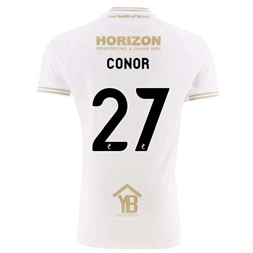 Danxen Donna Maglia Conor Mcleod #27 Bianco Giallo Kit Gara Away 2026/27 Maglietta