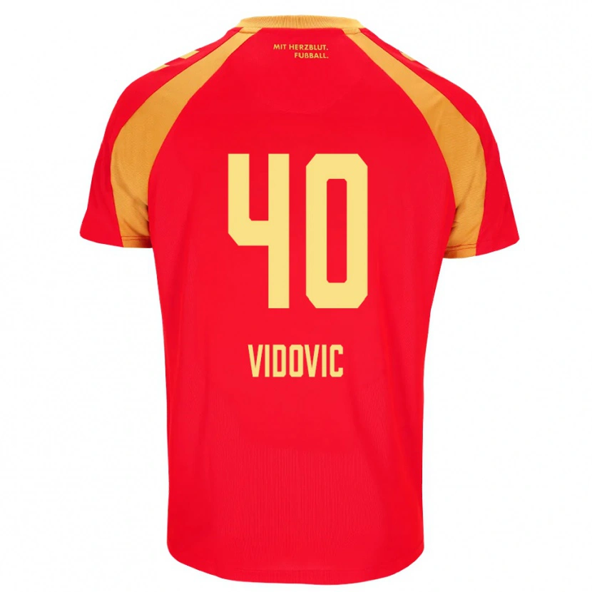 Danxen Donna Maglia Gabriel Vidovic #40 Rosso Arancione Nero Kit Gara Away 2026/27 Maglietta