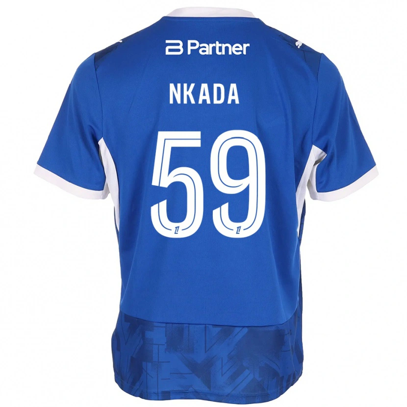 Danxen Donna Maglia Timothé Nkada #59 Blu Medio Bianco Kit Gara Home 2026/27 Maglietta