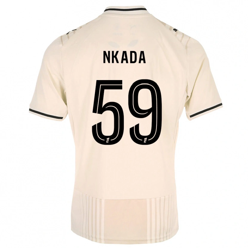 Danxen Donna Maglia Timothé Nkada #59 Oldlace Nero Bianco Antico Kit Gara Away 2026/27 Maglietta