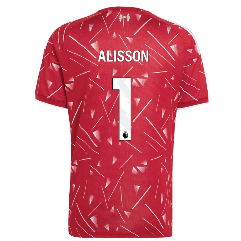 Danxen Bambino Maglia Alisson Ramses Becker #1 Bianco Rosso Kit Gara Home 2026/27 Maglietta