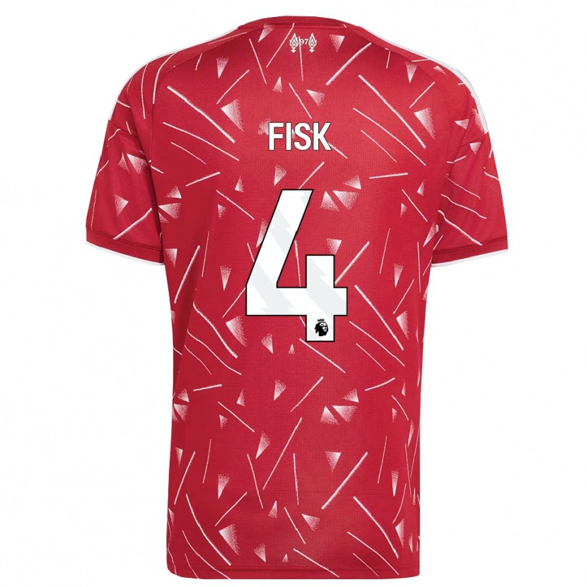 Danxen Bambino Maglia Grace Fisk #4 Bianco Rosso Kit Gara Home 2026/27 Maglietta