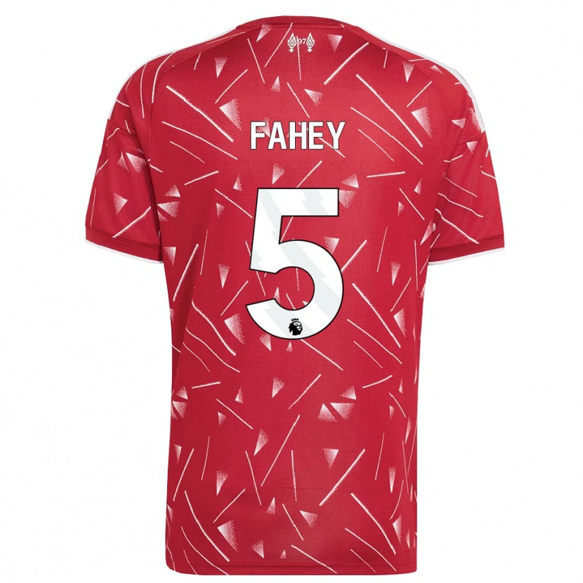 Danxen Bambino Maglia Niamh Fahey #5 Bianco Rosso Kit Gara Home 2026/27 Maglietta